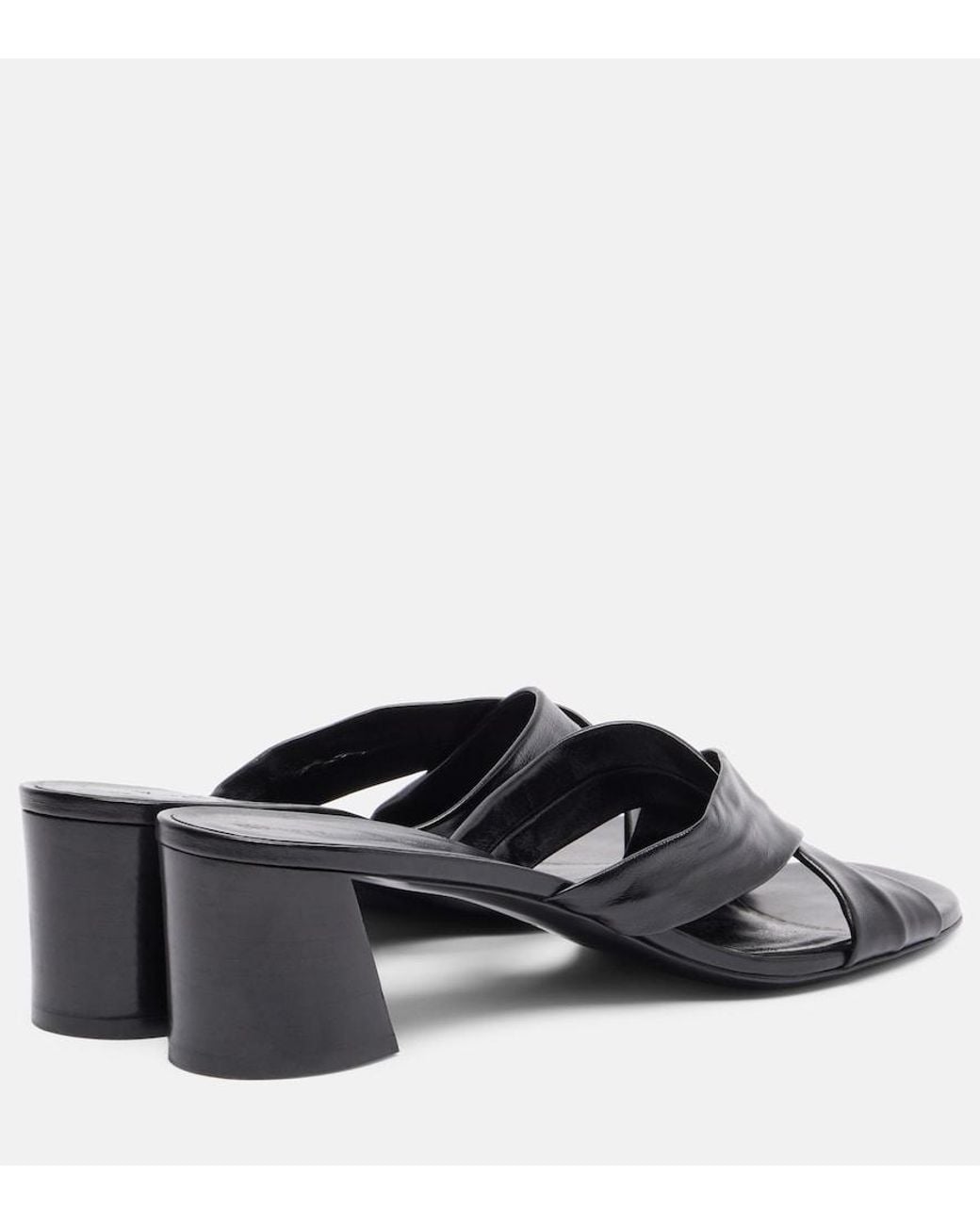 Khaite Gray Liria 55 Leather Mules