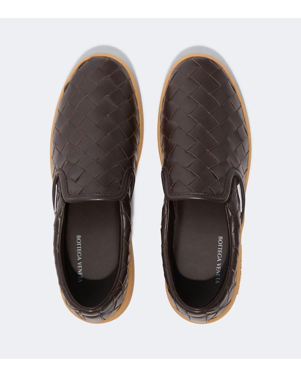 Bottega Veneta Brown Sawyer Intrecciato Leather Slip-On Shoes for men