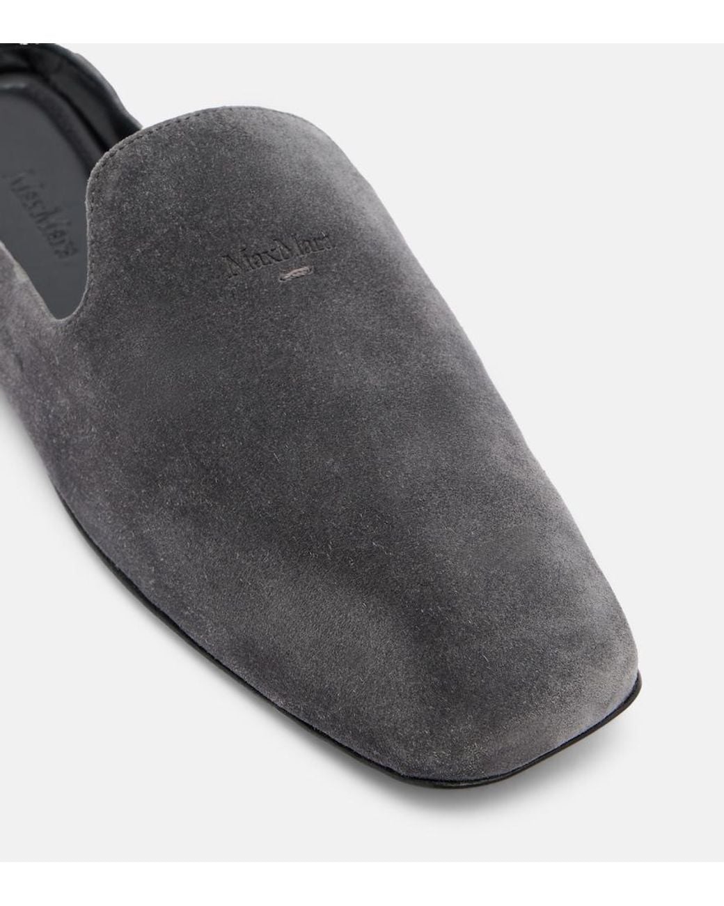 Max Mara Black Logo Suede Mules
