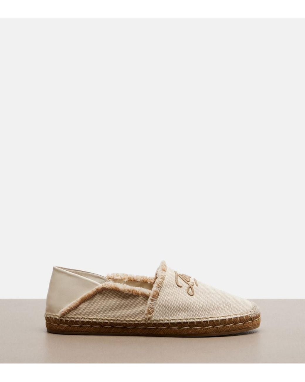 Jimmy Choo Natural Avi Embroidered Canvas Espadrilles