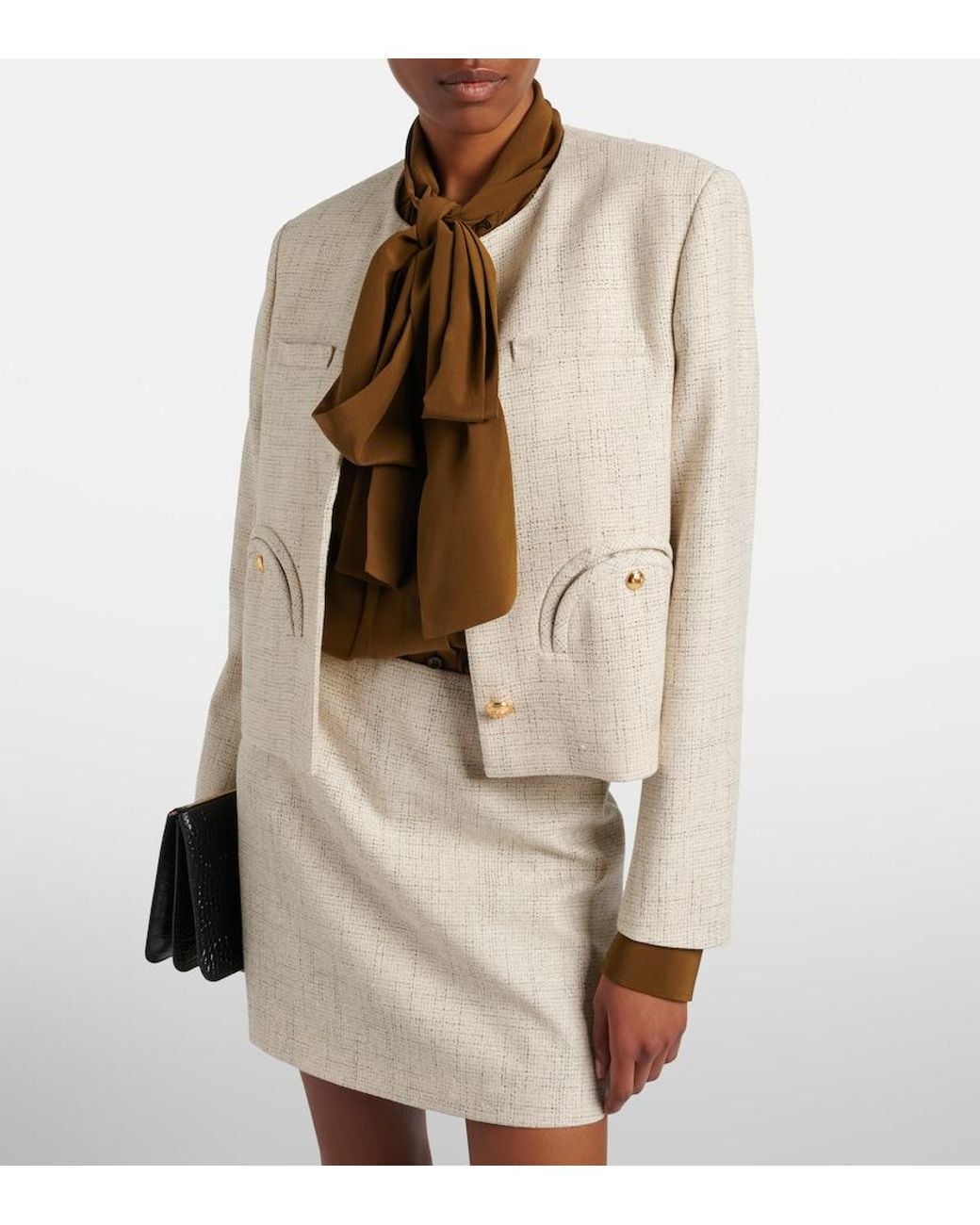Blazé Milano White Crancy Shamo Tweed Jacket