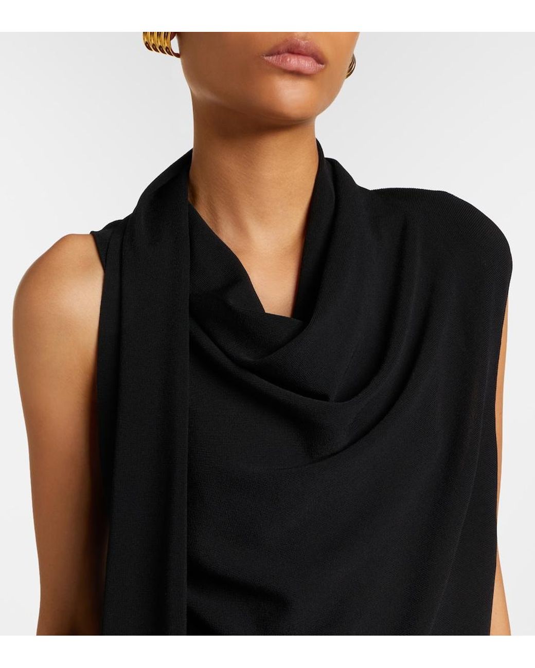 Altuzarra Black Tommy Scarf-Detail Top