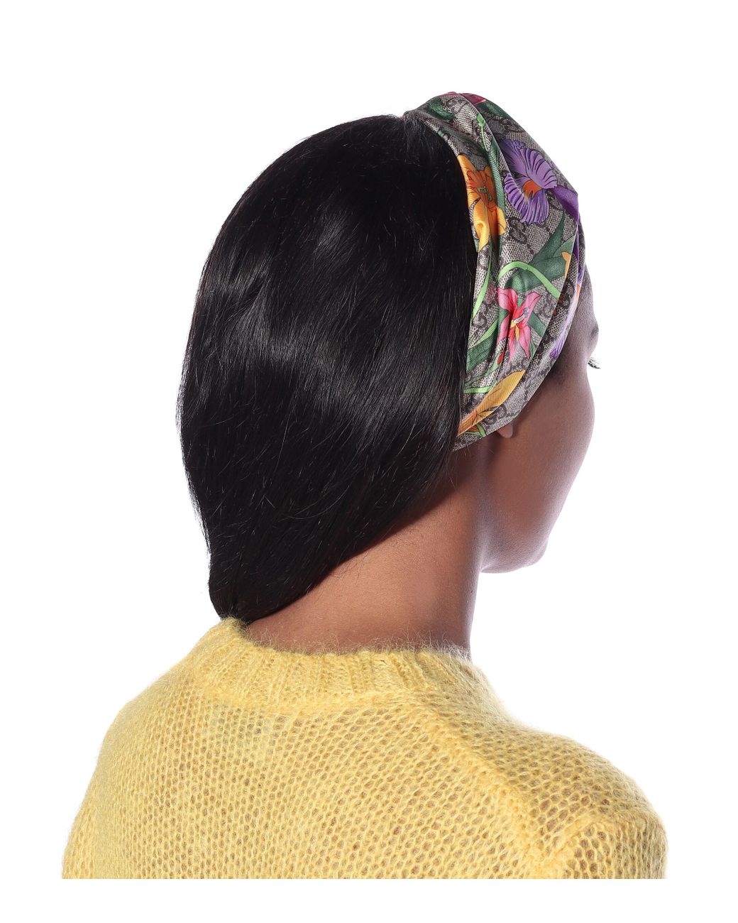 Gucci GG Flora Turban Silk Headband in Red | Lyst