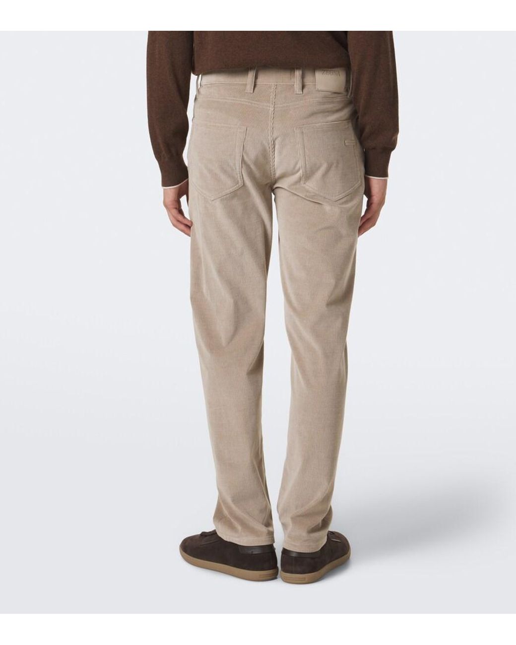 Zegna Natural Roccia Corduroy Straight Pants for men
