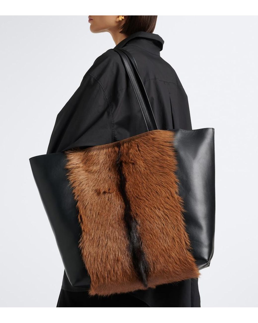 Totême Brown Roam Large Leather Tote Bag