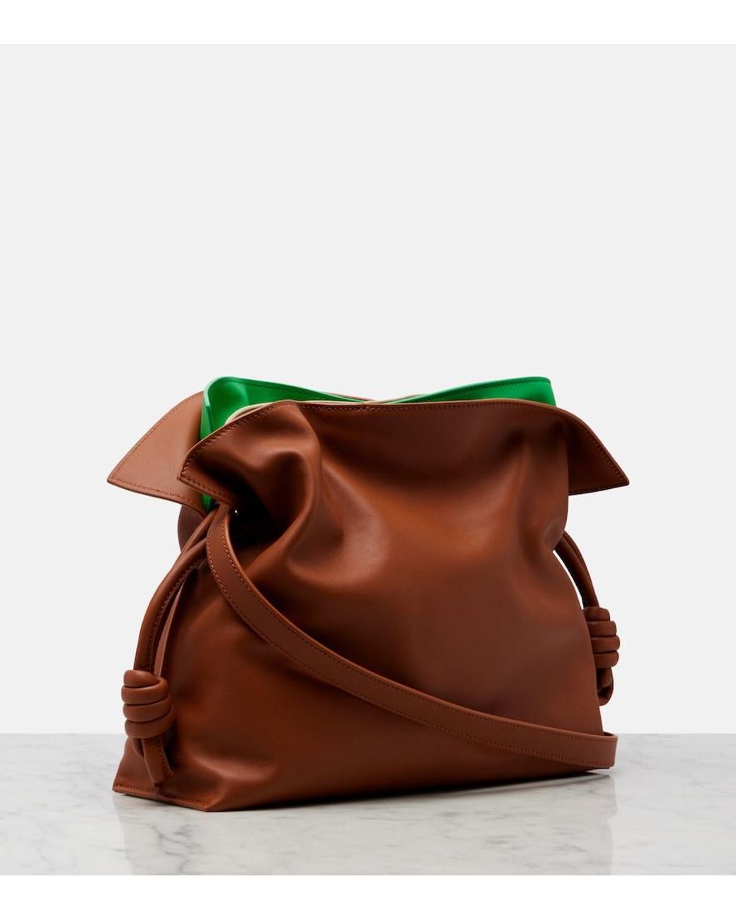 Loewe Brown Flamenco Medium Layered Leather Clutch