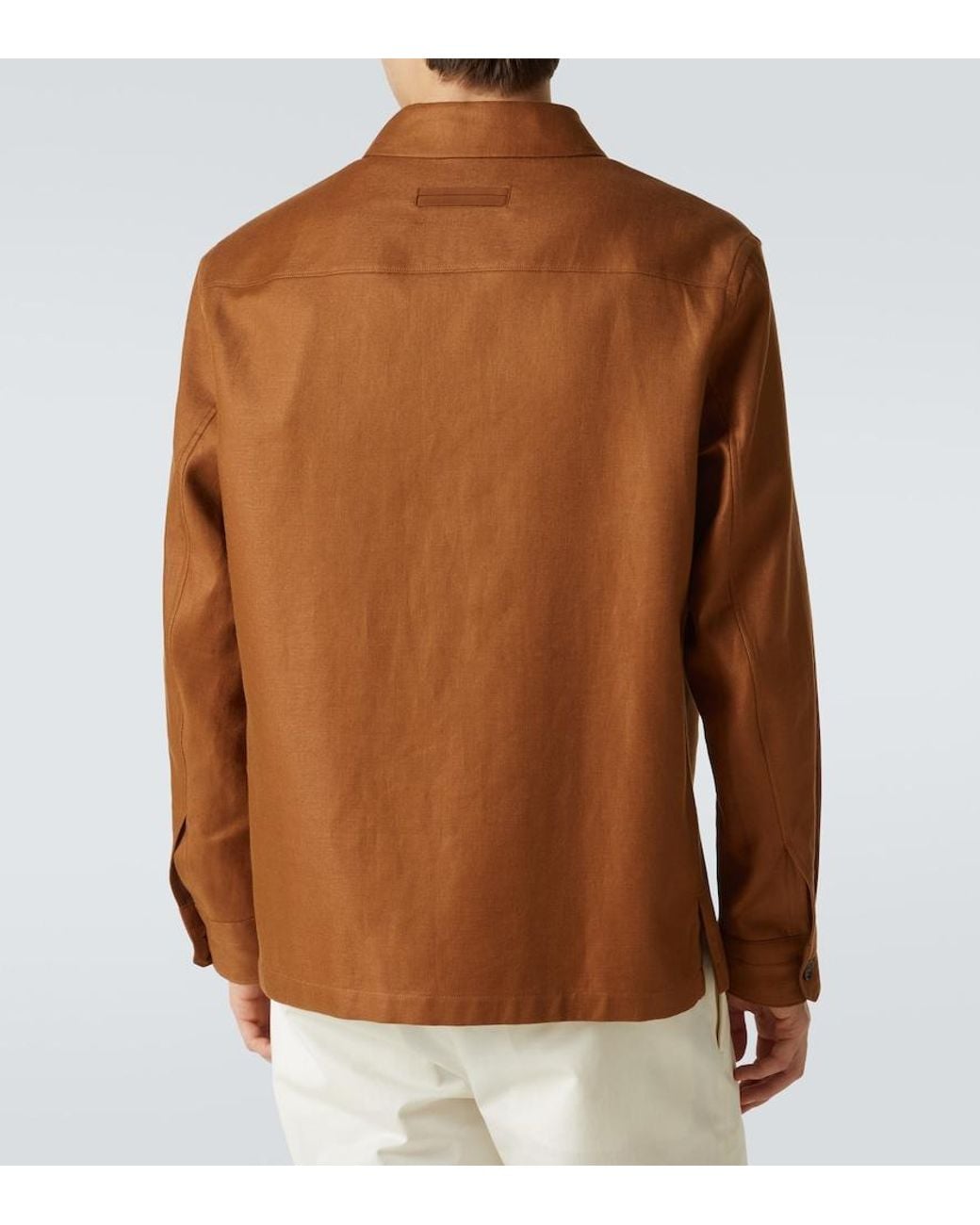 Zegna Brown Linen Shirt for men
