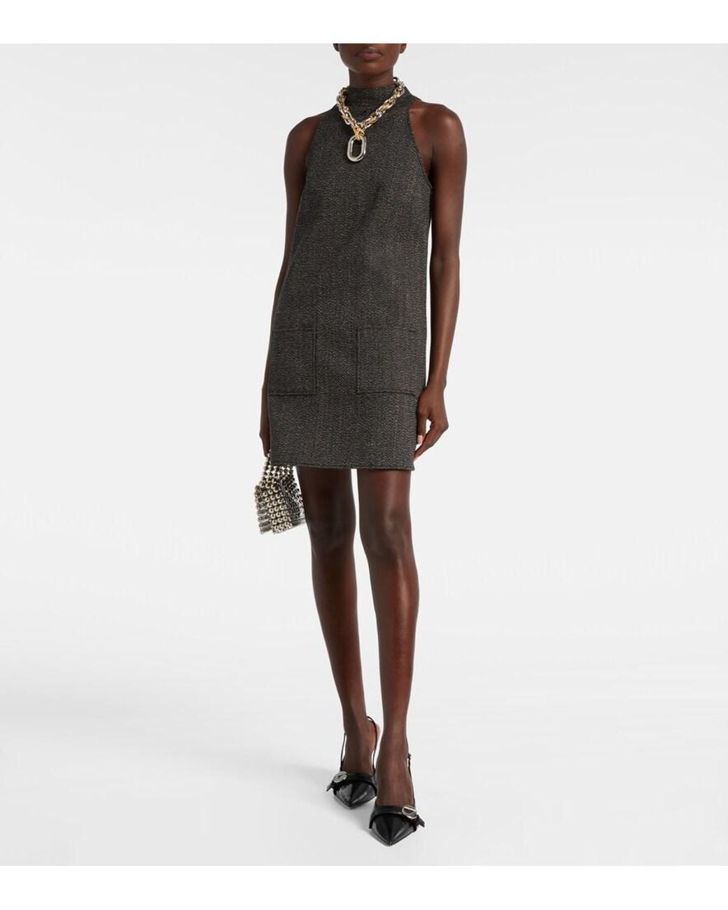 Courreges Black Heritage Wool Minidress