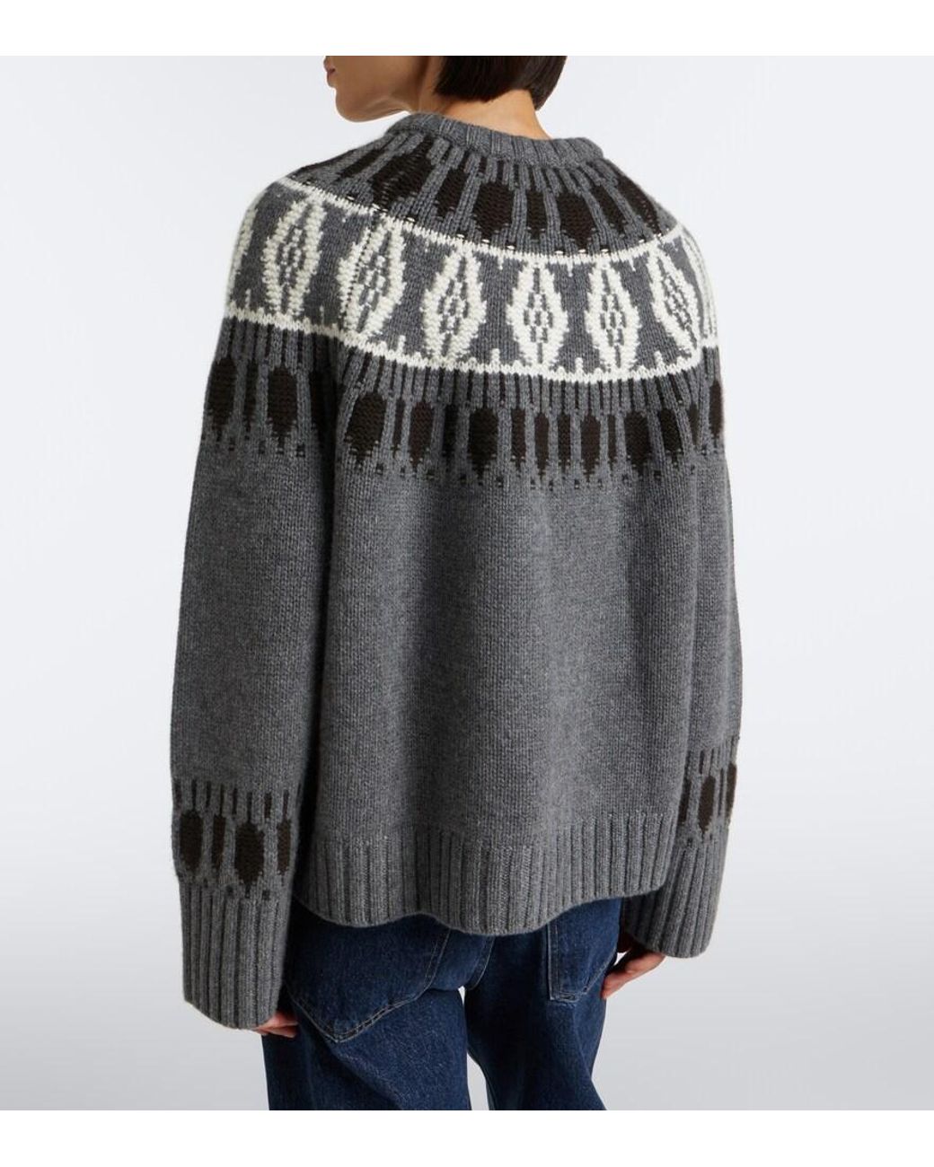 arch4 Gray Fair Isle Cashmere Cardigan