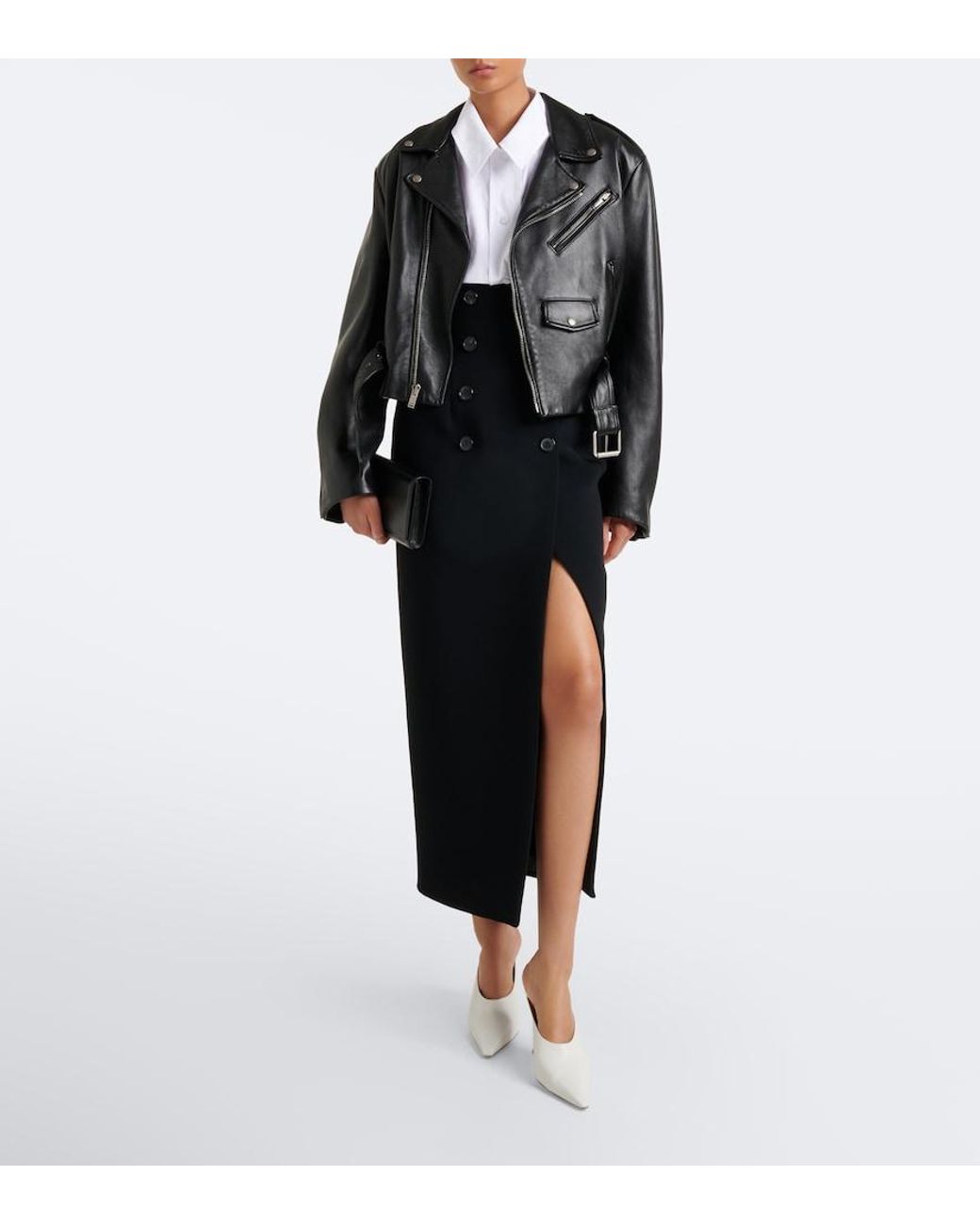 AMINA MUADDI White Felicia Leather Mules