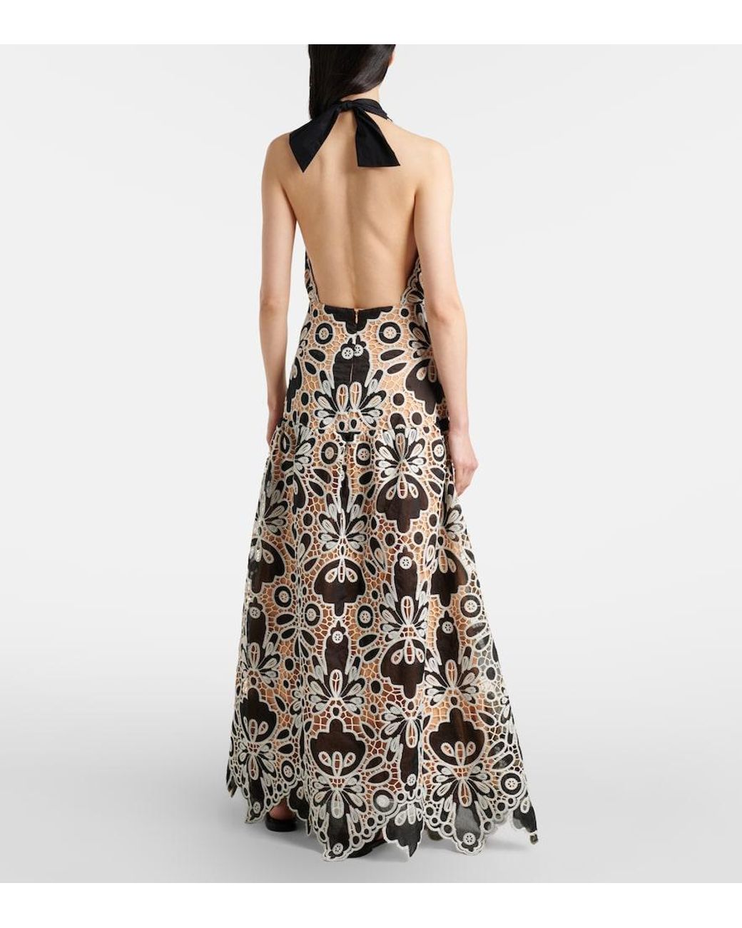 Johanna Ortiz White Lace Guipure Maxi Dress