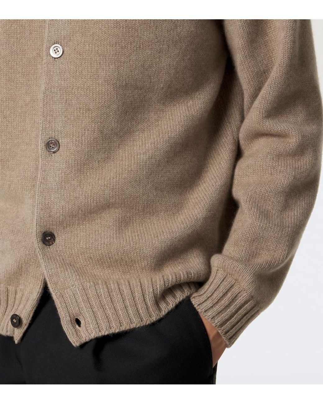 Saman Amel Natural Rene Cashmere Cardigan for men