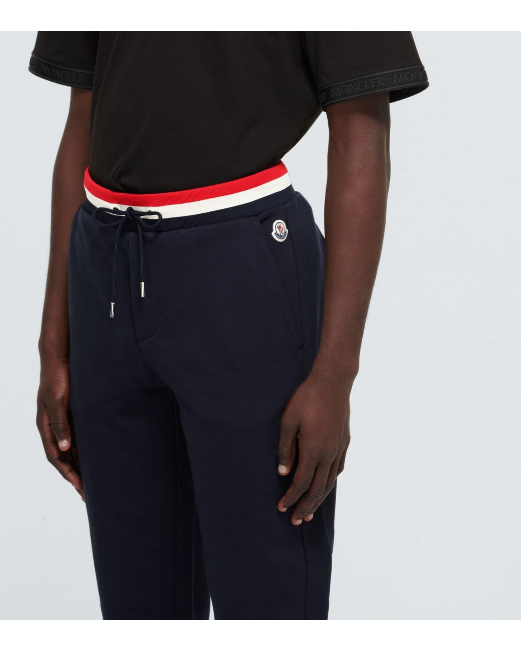 Moncler Tapered Cotton Sweatpants in Blue for Men | Lyst Australia