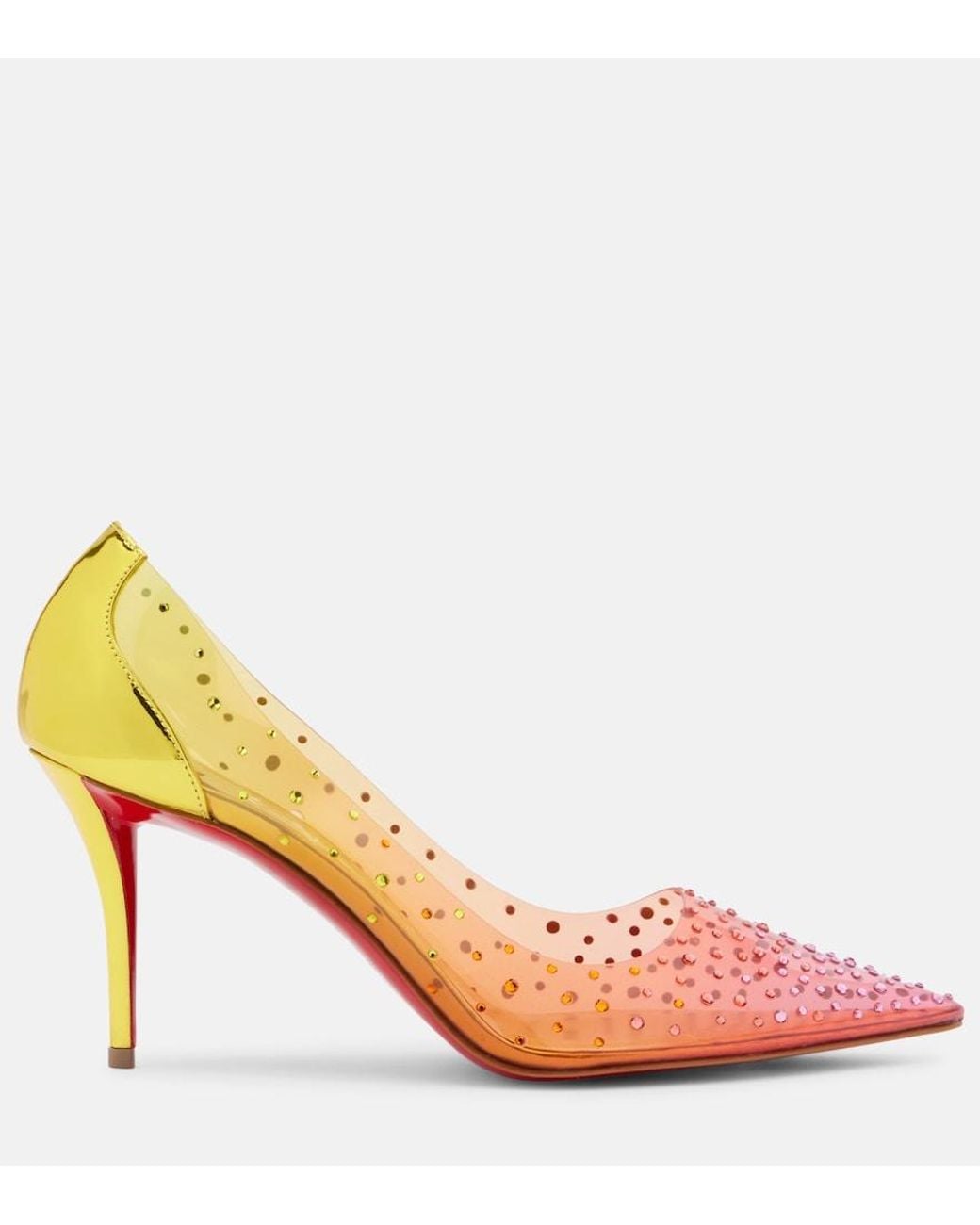 Christian Louboutin Yellow Miss Z Degrastrass 100 Heeled Courts
