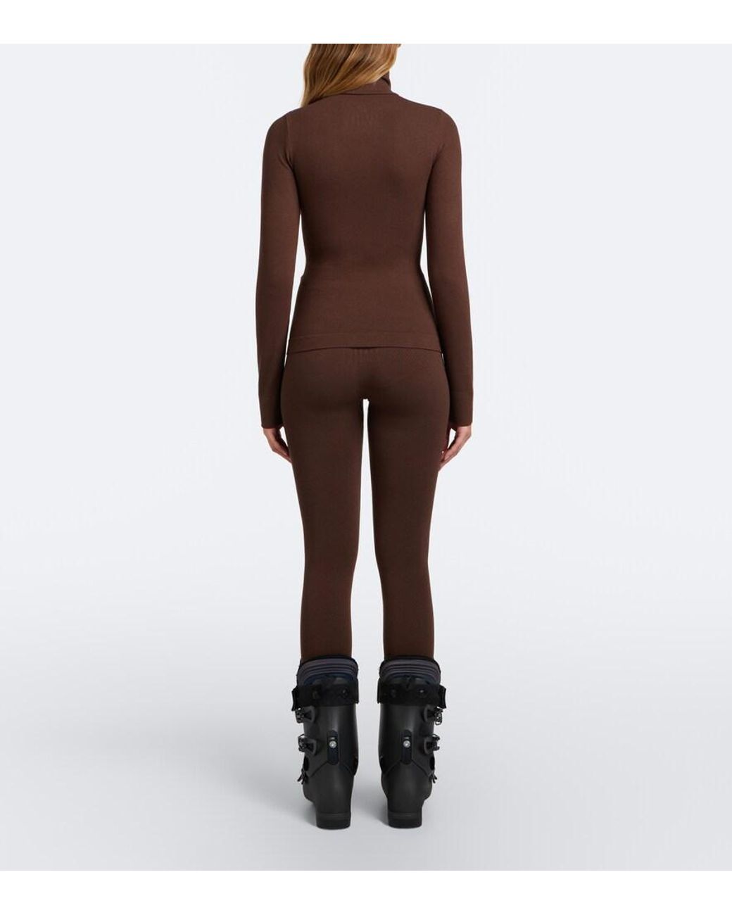 Perfect Moment Brown Logo Ski Leggings