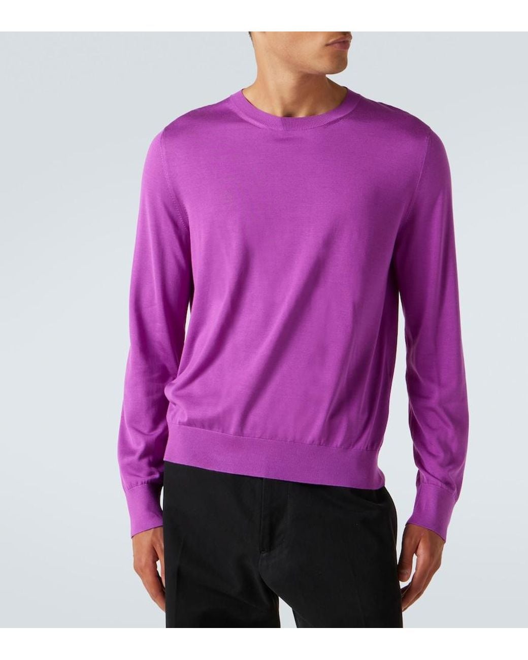Tom Ford Purple Silk Sweater for men