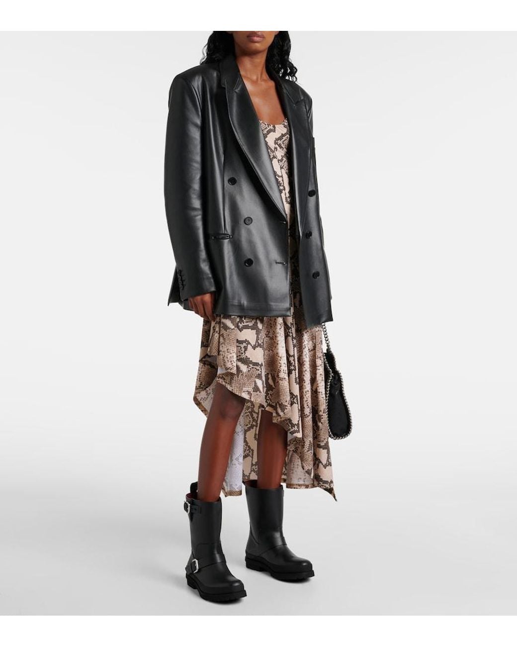 Stella McCartney Black Trace Faux Leather Biker Boots