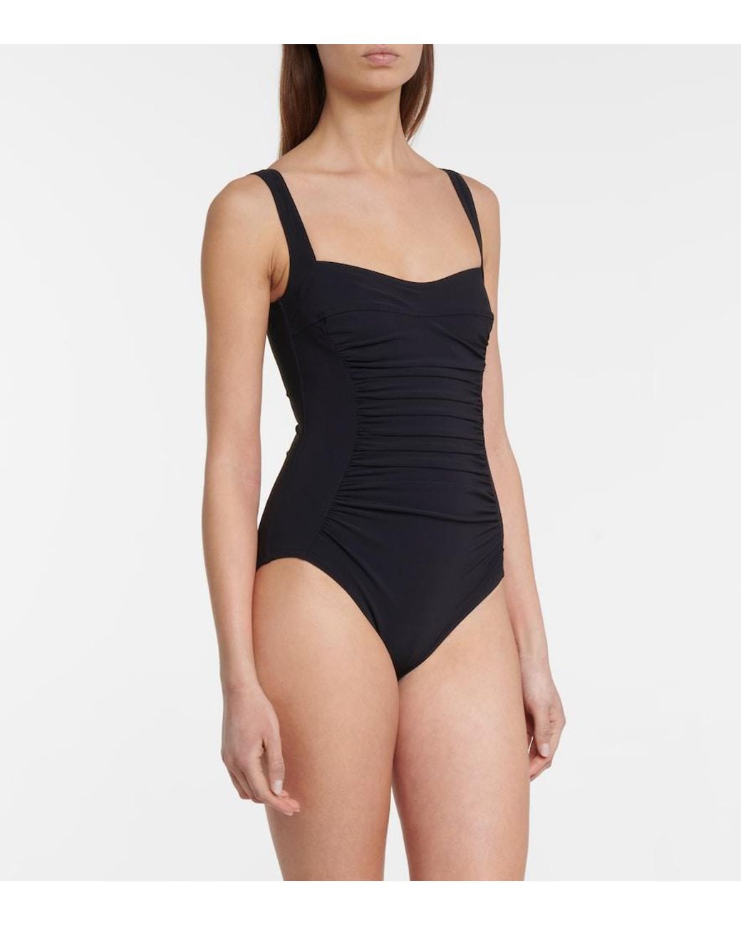 Karla Colletto Blue Basics Ruched Swimsuit