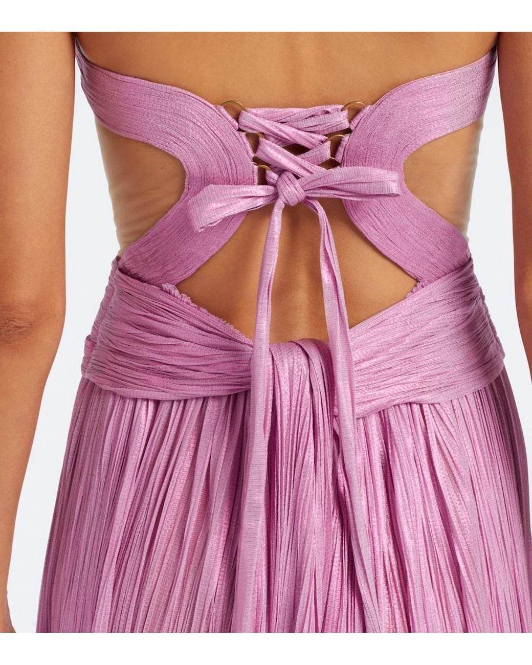 Maria Lucia Hohan Purple Kamina Metallic Silk Corset Gown