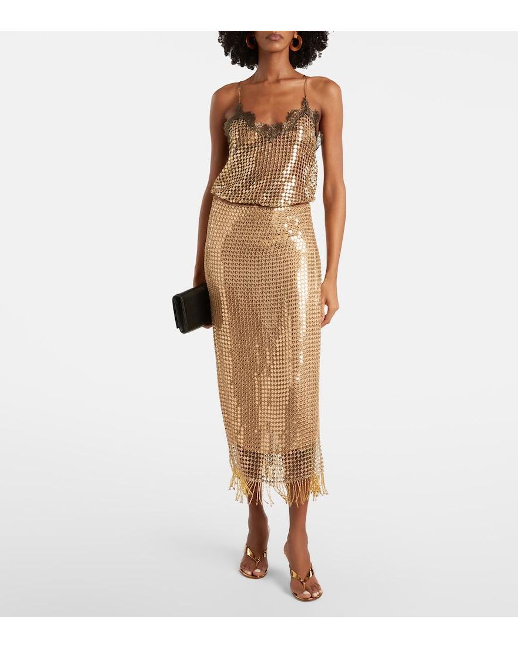 Roberto Cavalli Natural Embellished Wrap Skirt