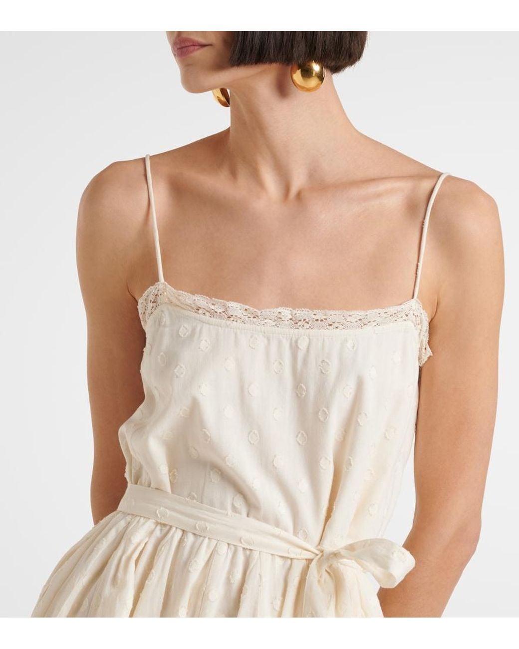 Ulla Johnson Natural Beatriz Cotton Dobby Minidress