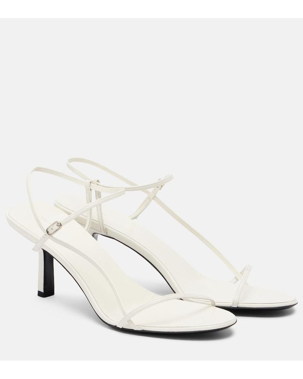 The Row White Bare Leather Sandals