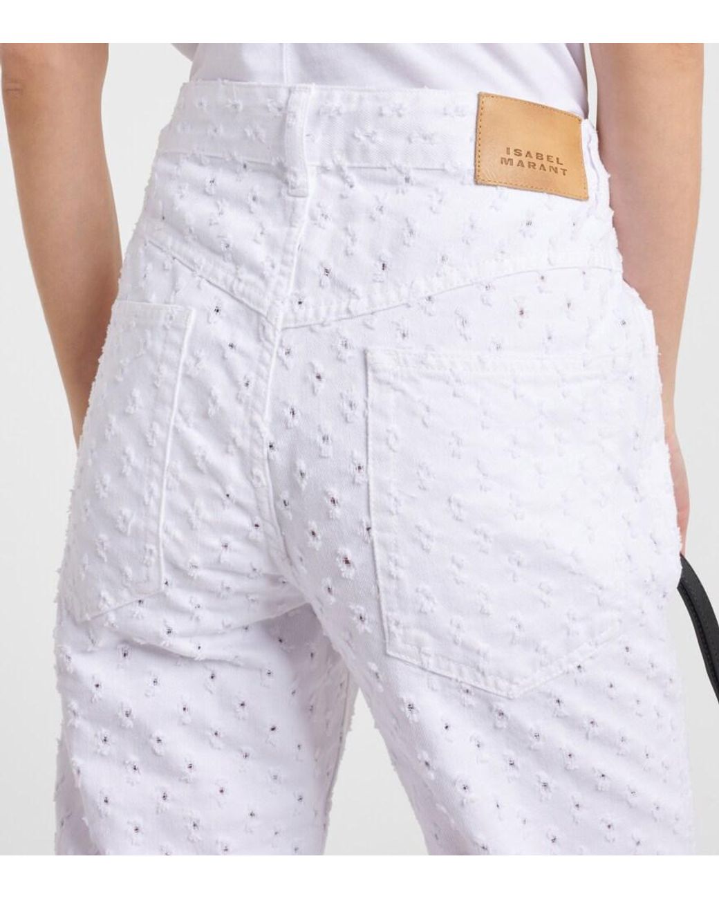 Isabel Marant White Alvira High-Rise Flared Jeans