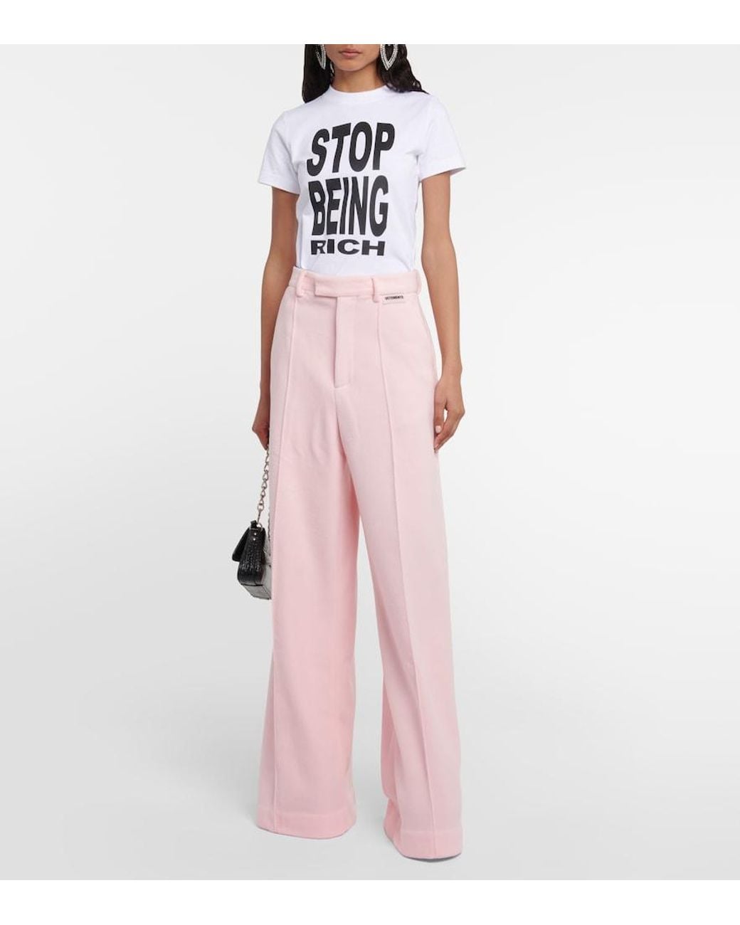 Vetements White Slogan Cotton T-Shirt