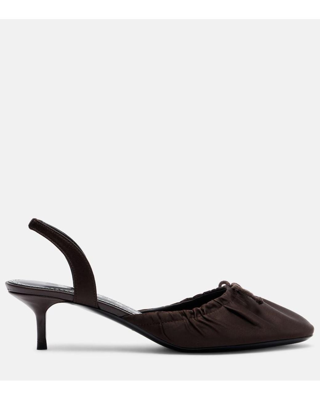 Staud Black Alba Satin Slingback Pumps