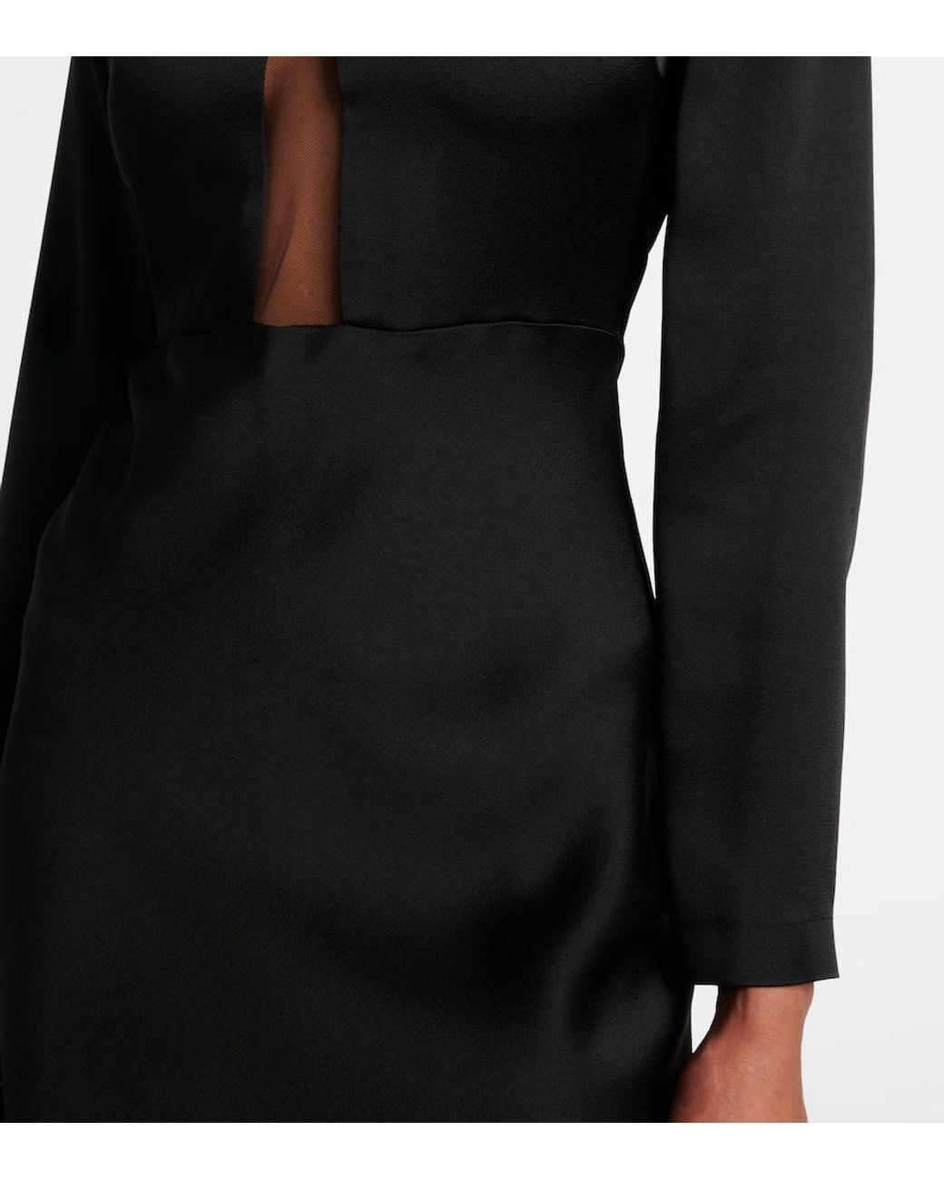 Max Mara Black Bird Satin Maxi Dress