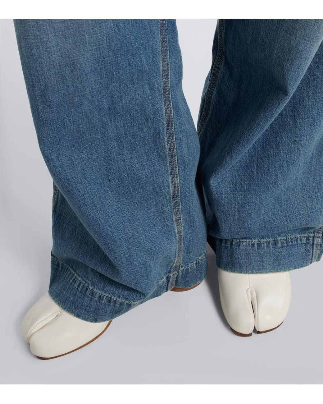 Maison Margiela White Tabi Leather Ankle Boots