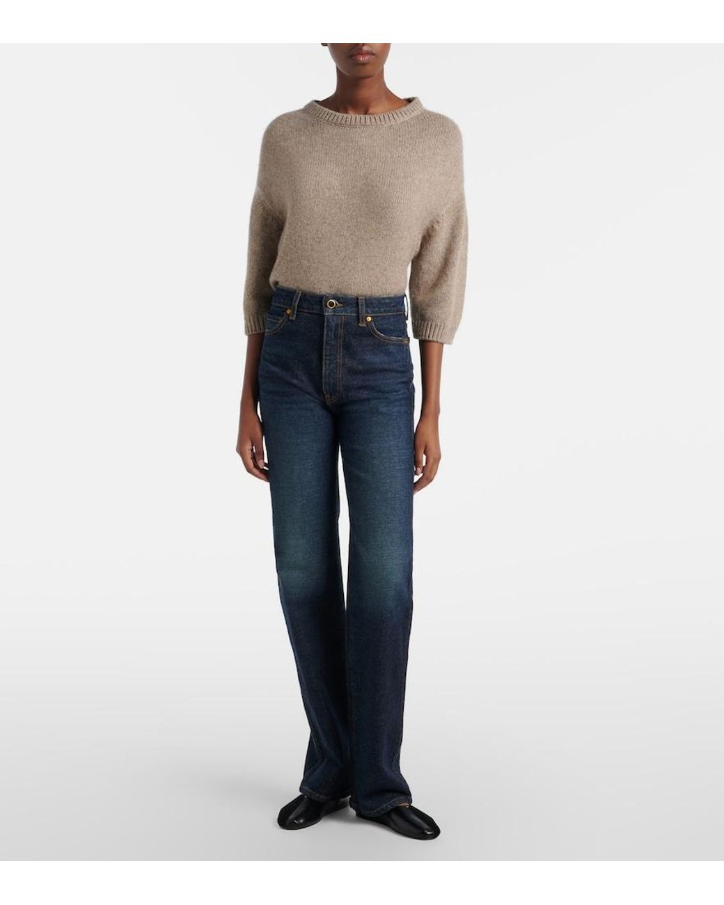 Khaite Blue Danielle Straight Jeans