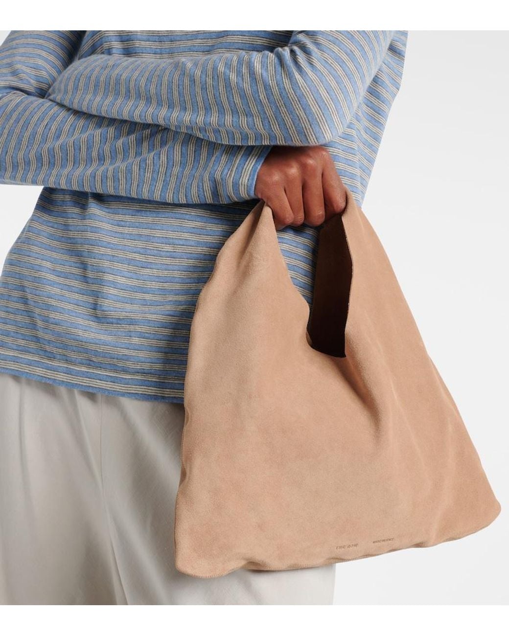 The Row Brown Tote Bag Bindle Small Aus Veloursleder