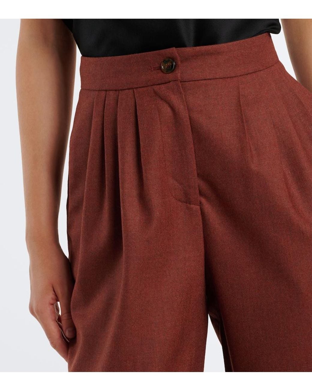 Blazé Milano Red Fox Wool And Cashmere Straight Pants