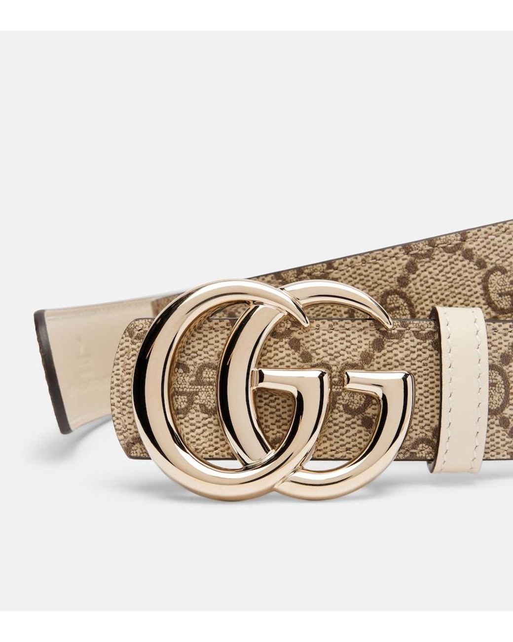 Gucci Natural Gg Marmont Reversible Leather Belt