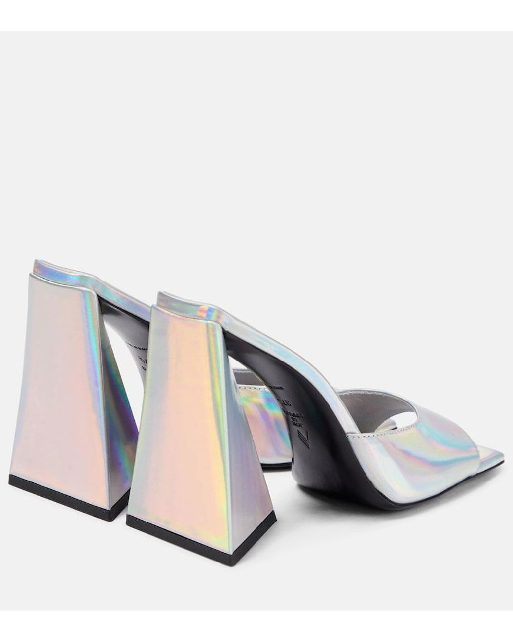 The Attico Blue Devon Metallic Leather Mules
