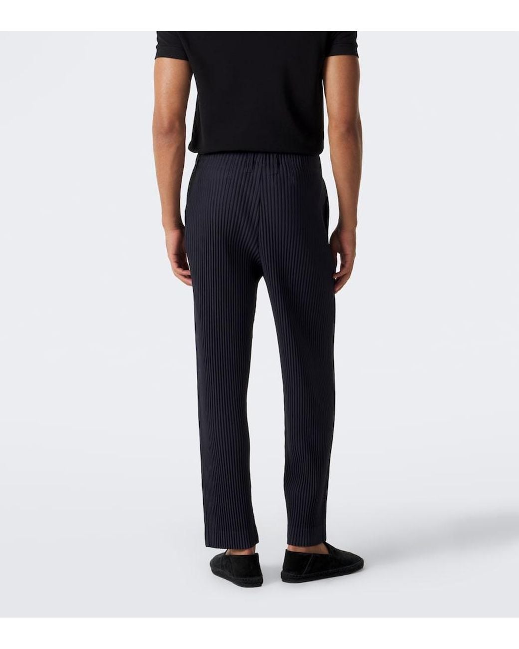Homme Plissé Issey Miyake Blue Basics Pleated Straight Pants for men