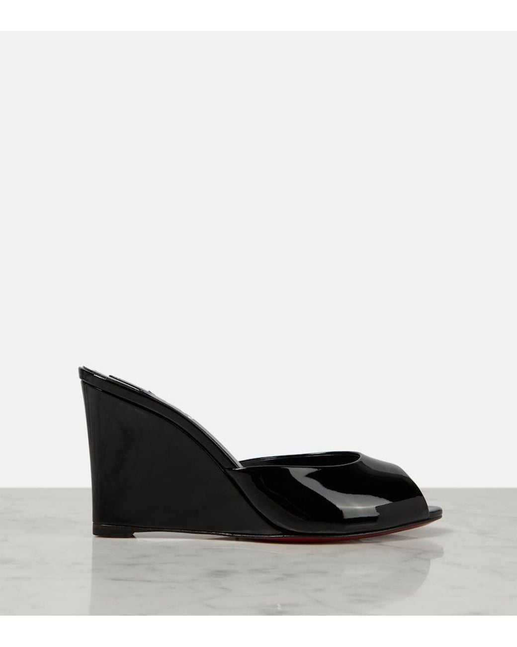 Christian Louboutin Black Me Dolly Zeppa Patent Leather Sandals