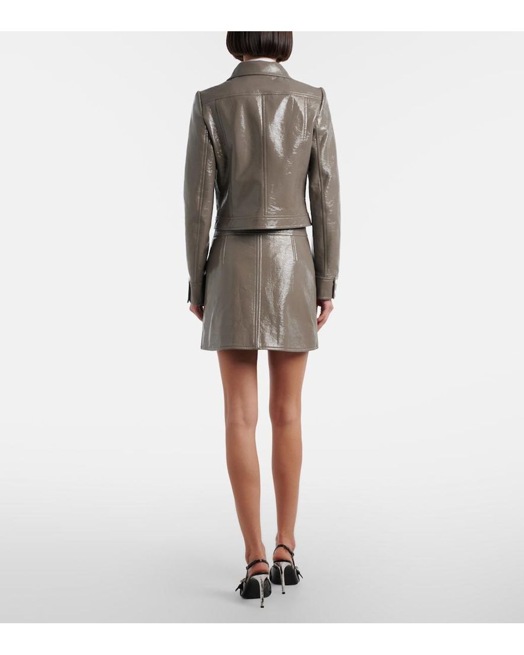 Courreges Gray Vinyl Miniskirt
