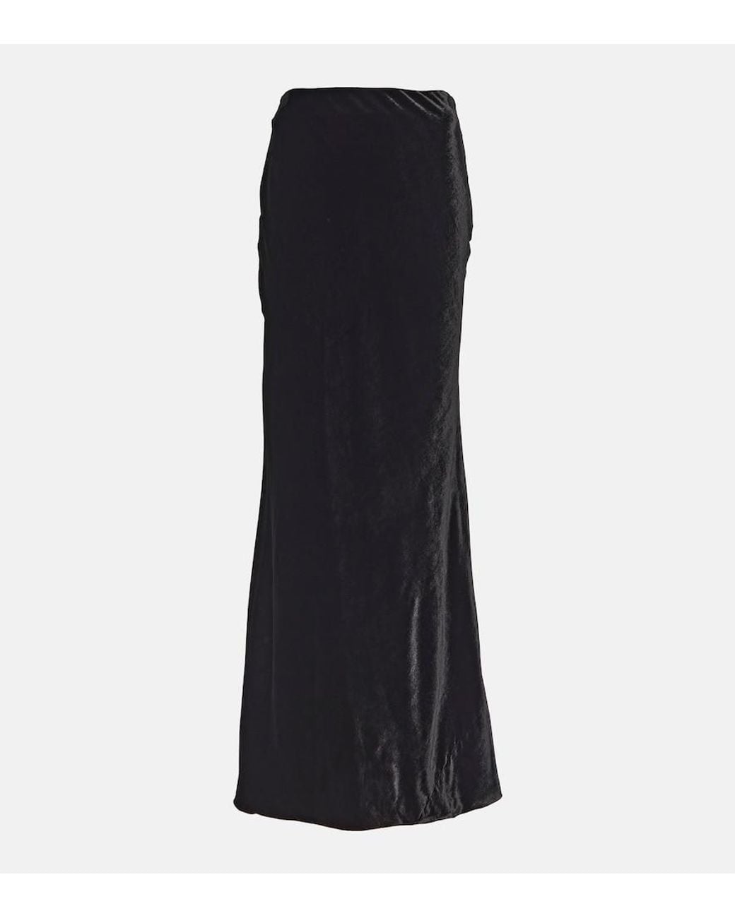 Alessandra Rich Black High-Rise Silk-Blend Maxi Skirt