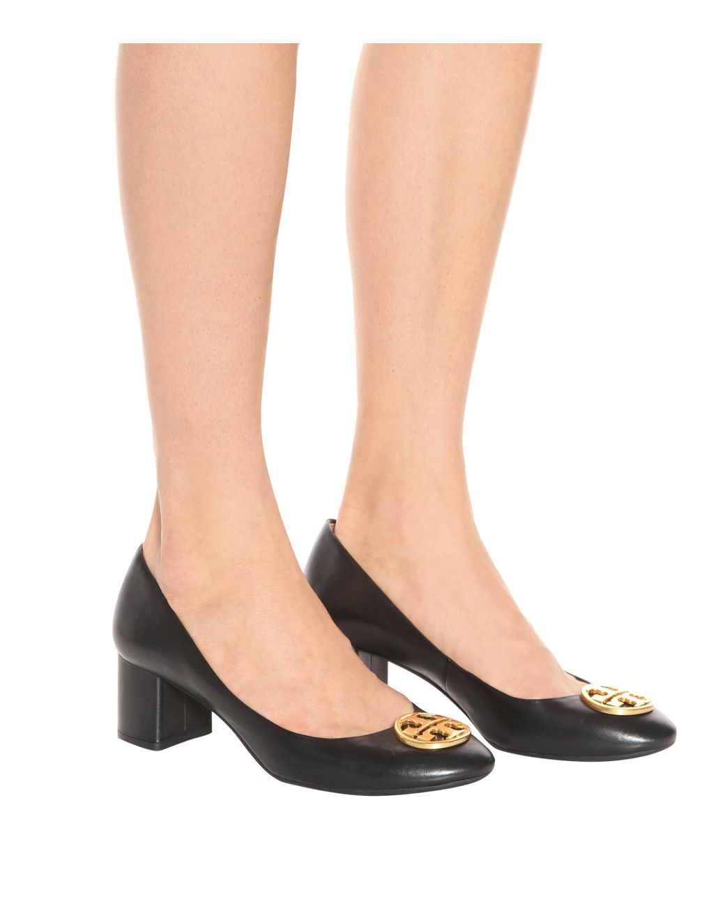 Tory Burch Chelsea Leather Pumps in Black | Lyst