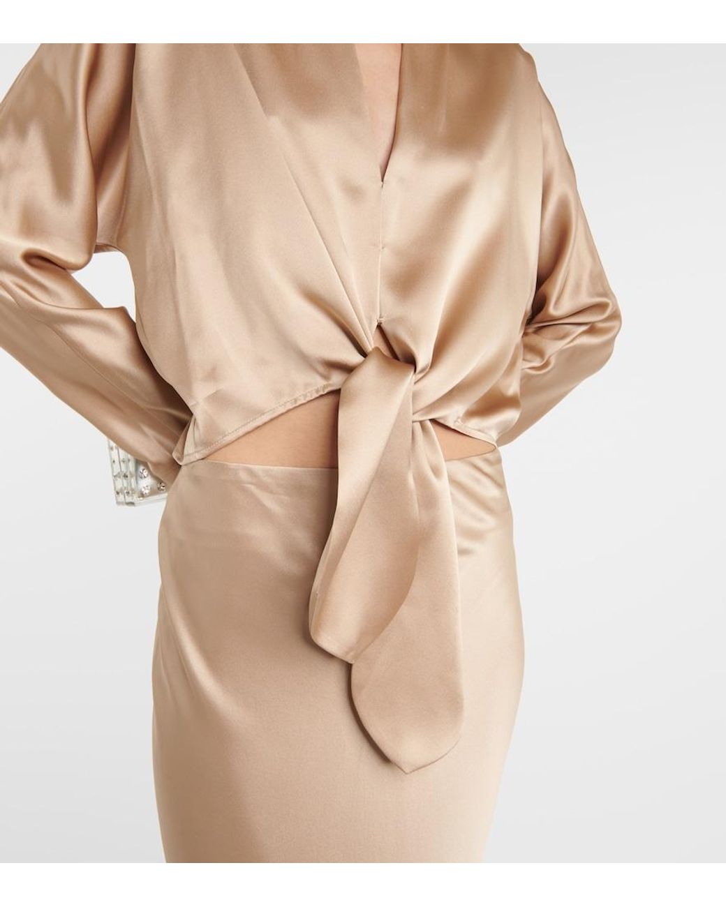The Sei Natural Silk Satin Maxi Skirt