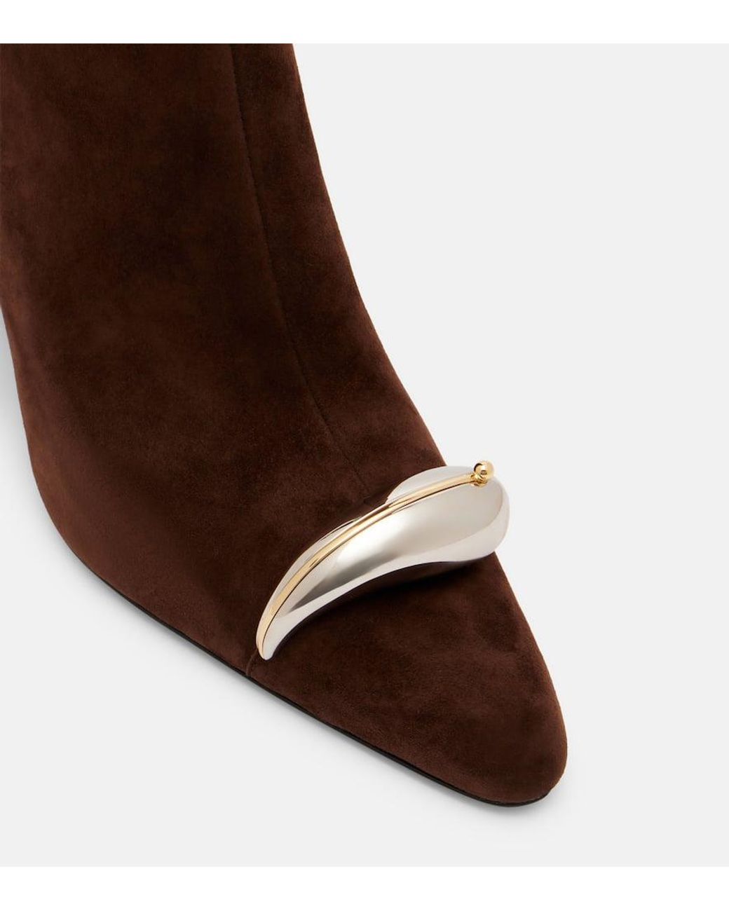 Tory Burch Brown Pierced Xl 65 Suede Ankle Boots