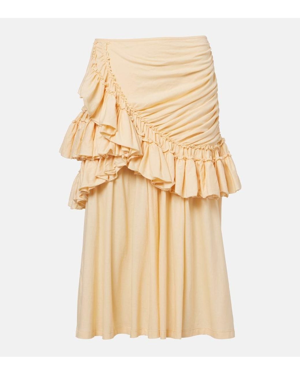 Dries Van Noten Natural Humairah Cotton Midi Skirt
