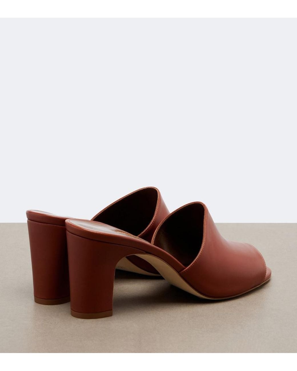 Manolo Blahnik Brown Rapalla Leather Mules