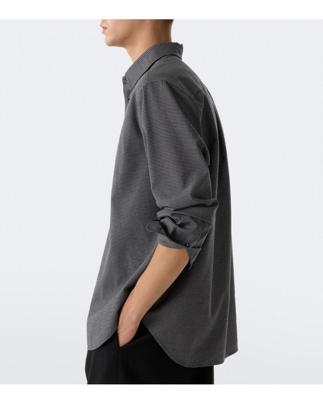 The Row Gray Victor Checked Virgin Wool Shirt for men