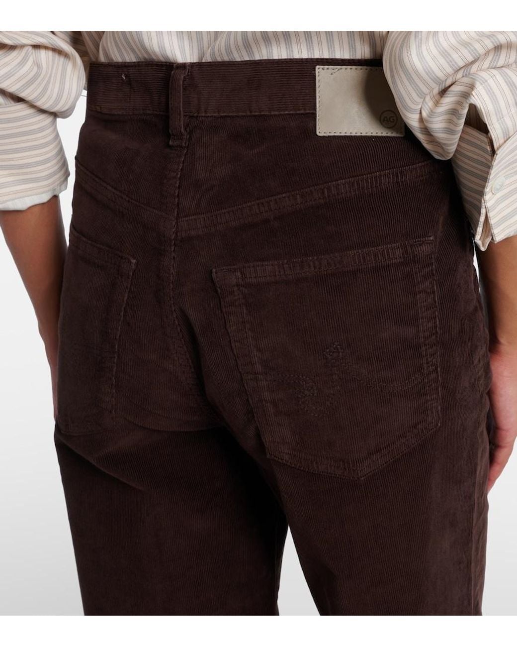 AG Jeans Brown Kora High-Rise Corduroy Wide-Leg Pants