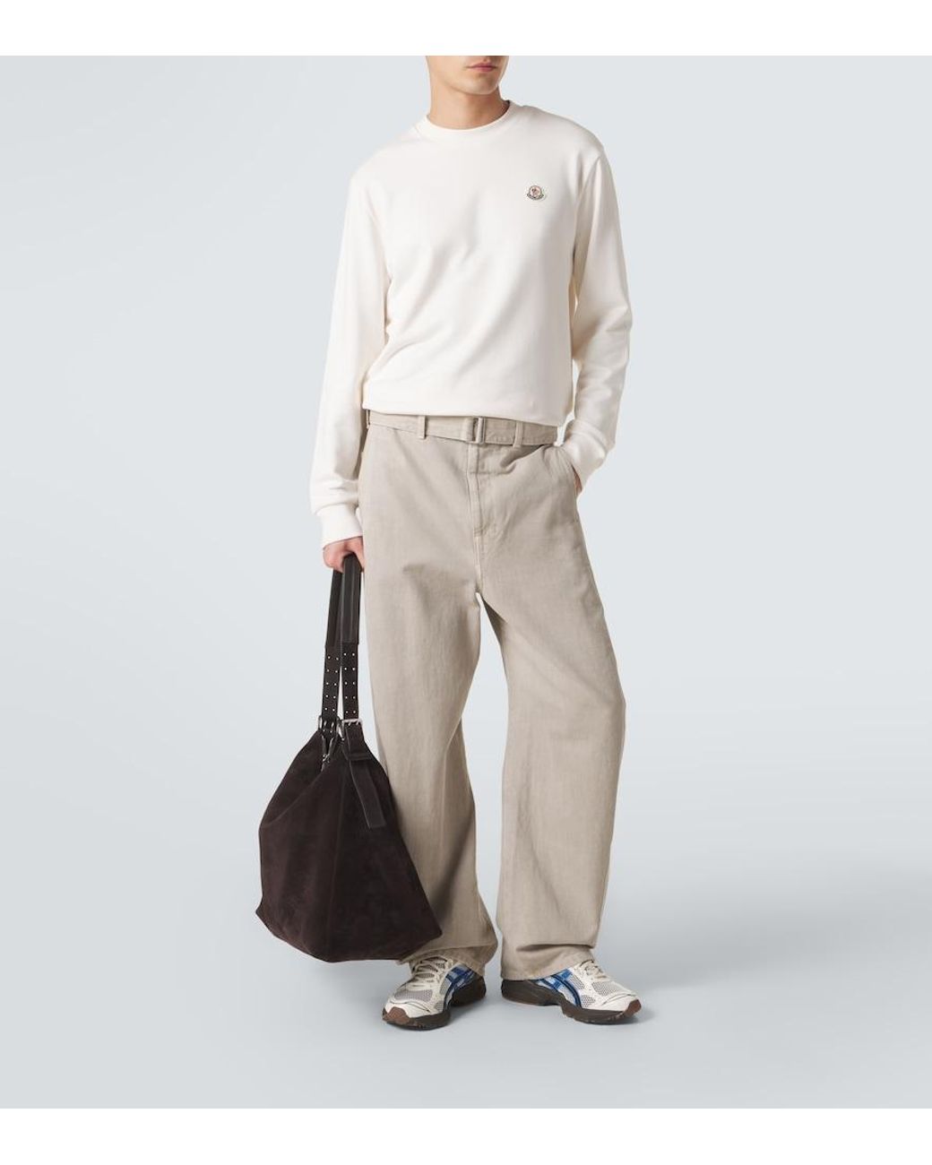Moncler White Archivio Cotton Jersey Sweatshirt for men