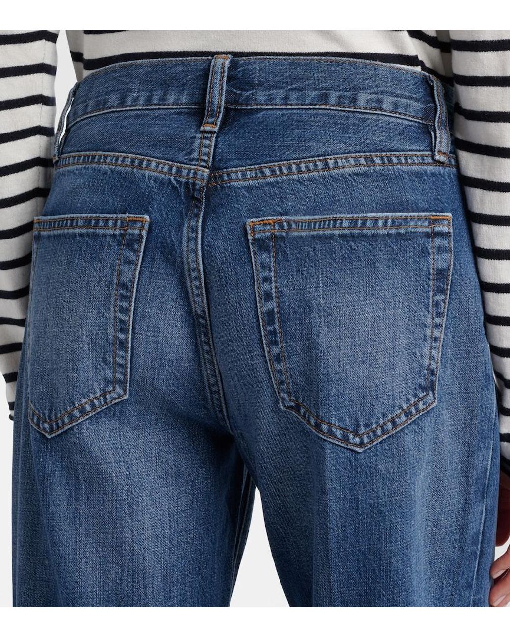 FRAME Blue The Off Duty Stroll Wide-Leg Jeans