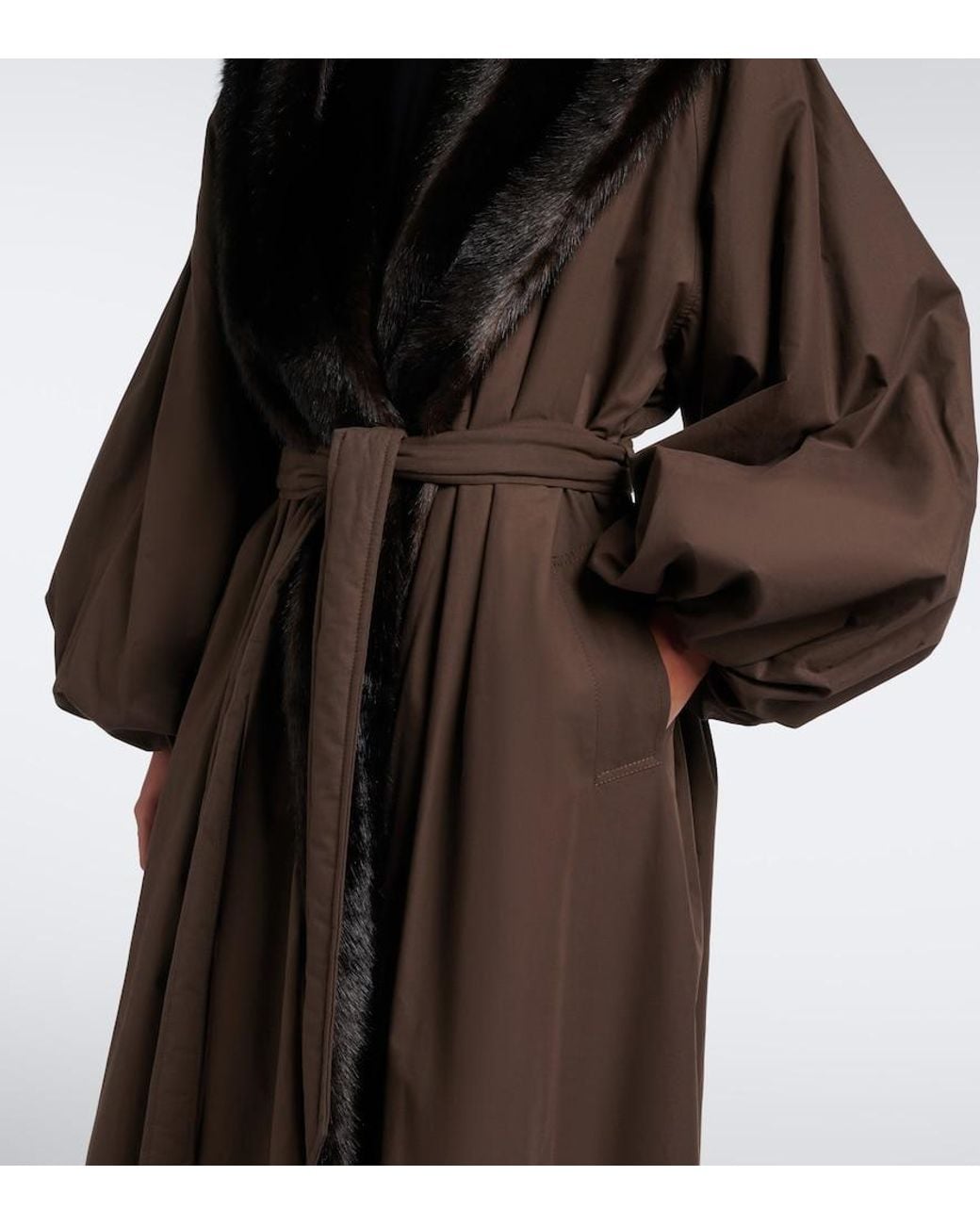 Magda Butrym Brown Cotton Wrap Coat
